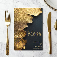 Carte de menu Elegant parties scintillant Gold et 