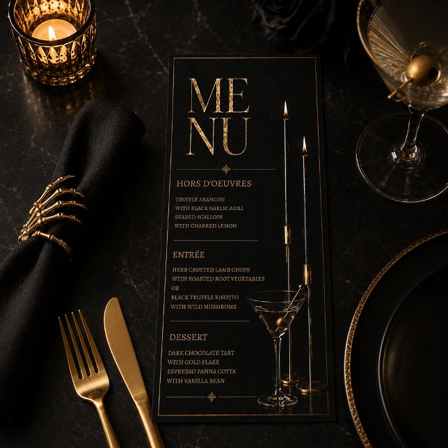 Carte de menu élégante de cocktail pour Halloween (Créateur téléchargé)