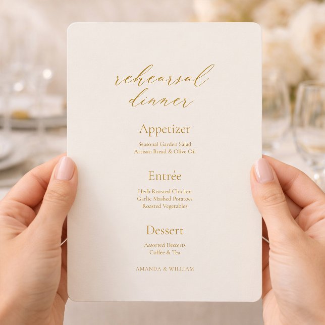 Carte de menu élégante en ivoire pour dîner de rép (Créateur téléchargé)