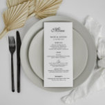 carte de menu élégante en mariage noir et blanc<br><div class="desc">design noir et blanc. La couleur et le texte peuvent être personnalisés.</div>