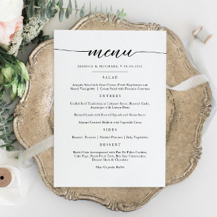 Carte de Menu Élégante et Minimaliste
