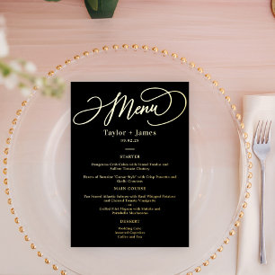 Carte de menu Élégante FOIL VRAI de jour spécial