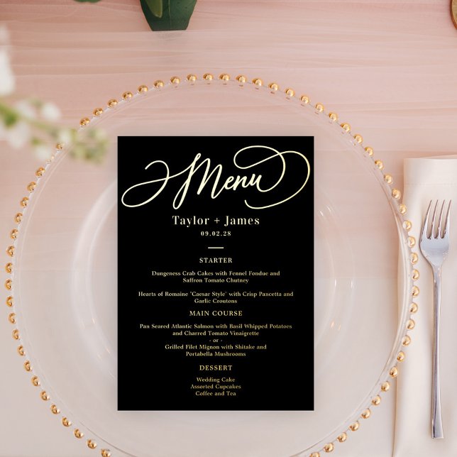 Carte de menu Élégante FOIL VRAI de jour spécial (Créateur téléchargé)