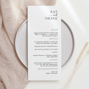 Carte de Menu Élégante Moderne pour Manger et Boir