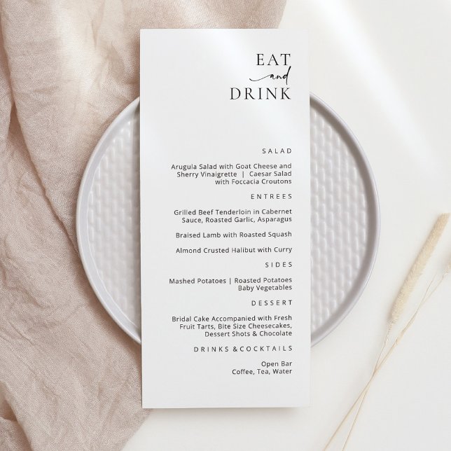 Carte de Menu Élégante Moderne pour Manger et Boir (Créateur téléchargé)