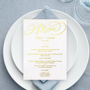 Carte de Menu Élégante REAL FOIL pour Jour Spécial