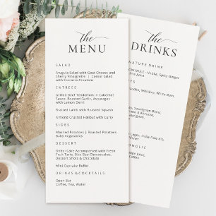 Carte de menu et de boissons élégante moderne
