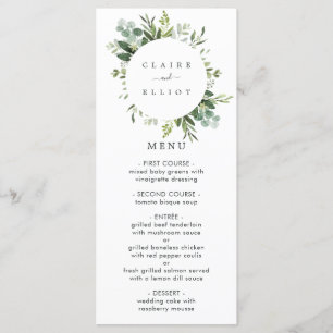 Carte de menu Eucalyptus Green Foliing