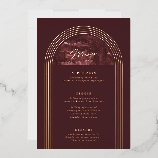 Carte de menu Fête Arche Peinte - Rouge (Enveloppe)