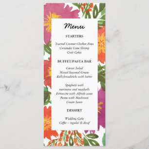 Carte de menu Fleur aquarelle