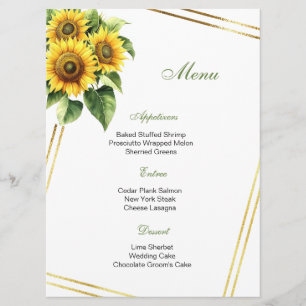 Carte de menu floral