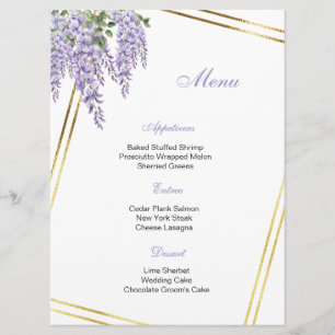 Carte de menu floral