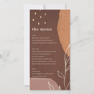 Carte de menu Foliage Abstrait de feuillage orange