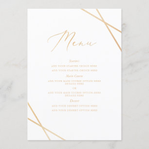Carte de menu géométrique doré