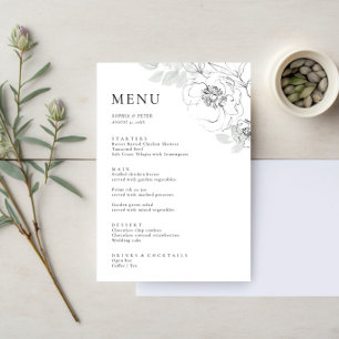 Carte de menu Illustration florale botanique