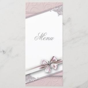 Carte de menu jolie croix rose