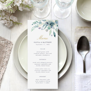 Carte de menu Luxe Floral Mariage