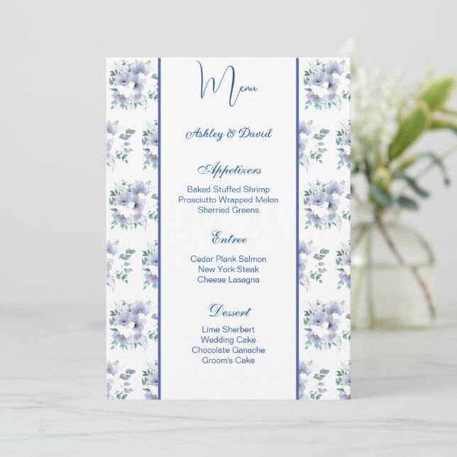 Carte de menu mariage (Debout devant)