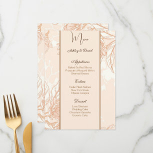 Carte de menu mariage