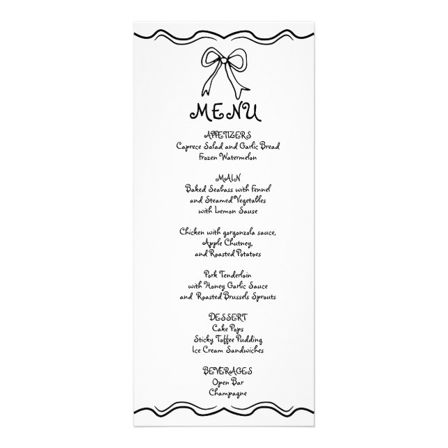 Carte de menu mariage arc-en-ciel noir et blanc (Devant)