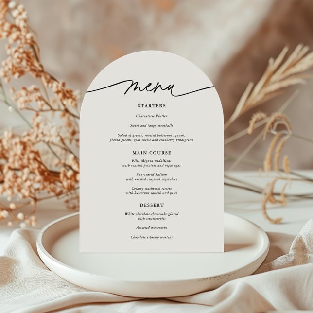 Carte de menu Mariage Arche simple (Créateur téléchargé)