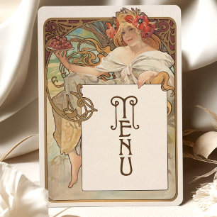 Carte de menu Mariage Art nouveau