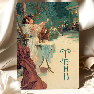 Carte de menu Mariage Art Nouveau de la nuit paris