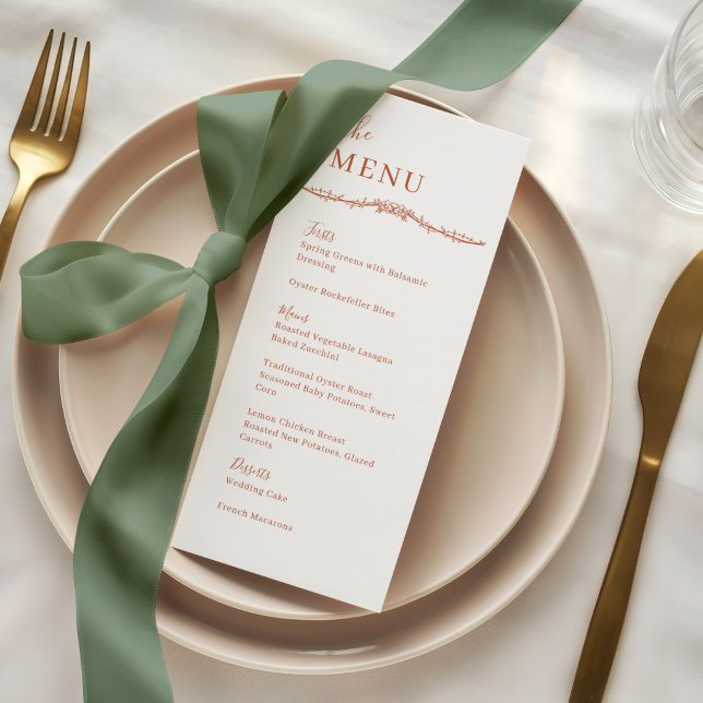 Carte de menu Mariage au thème de la Vigne de Rose (Créateur téléchargé)