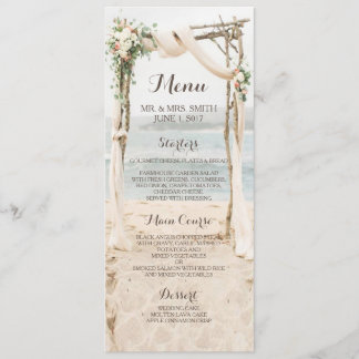 Carte de menu Mariage Beach Arbor
