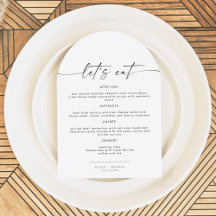 Carte de menu Mariage BLAIR Minimalist Bohemian Ar