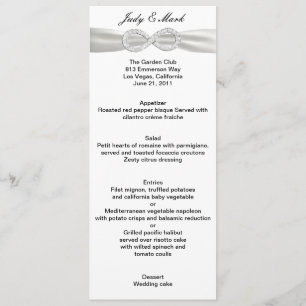 Carte de menu Mariage blanc Diamond Infinity