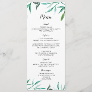 Carte de menu Mariage Boho à deux côtés