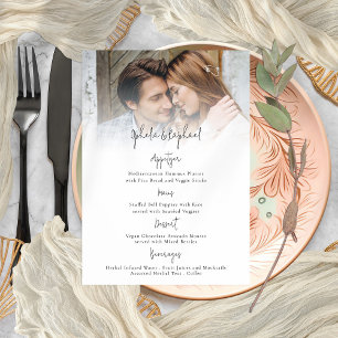 Carte de menu Mariage Boho du script de superposit