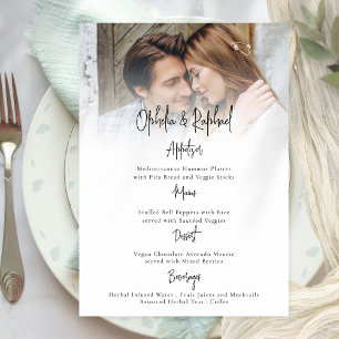 Carte de menu Mariage Boho du script de superposit