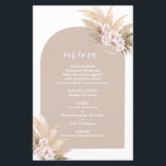 Carte de menu mariage Boho Pampas Grass Arche<br><div class="desc">Carte Boho pampas herbe arche menu</div>