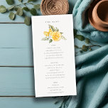 Carte de menu Mariage botanique au citron minimal<br><div class="desc">Si vous avez besoin d'une personnalisation supplémentaire,  n'hésitez pas à m'envoyer un message sur yellowfebstudio@gmail.com .</div>