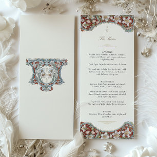 Carte de menu Mariage botanique élégante