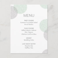 Carte de menu Mariage circulaire style Letterpress