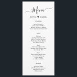 Carte de menu Mariage Coeur de typographie minimal<br><div class="desc">Minimaliste Elegant Simple Typographie Heart Mariage Carte Menu est parfait pour un mariage minimal moderne. Design avec typographie/calligraphie en lettres noires, petit motif coeur d'amour entre le nom du couple sur un arrière - plan blanc, avec un look simple et propre. Ce menu peut être utilisé pour une réception de...</div>