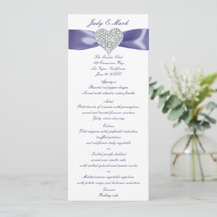 Carte de menu Mariage couleur bleu violet