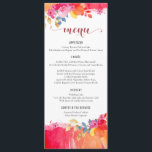 Carte de menu Mariage d'aquarelle Menus floraux co<br><div class="desc">Carte de menu Mariage Aquarelle Menus Floraux colorés. Consultez notre section mariage pour connaître les cartes correspondantes.</div>