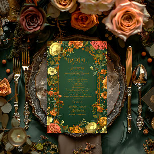 Carte de menu Mariage d'automne enchantée - Druid 