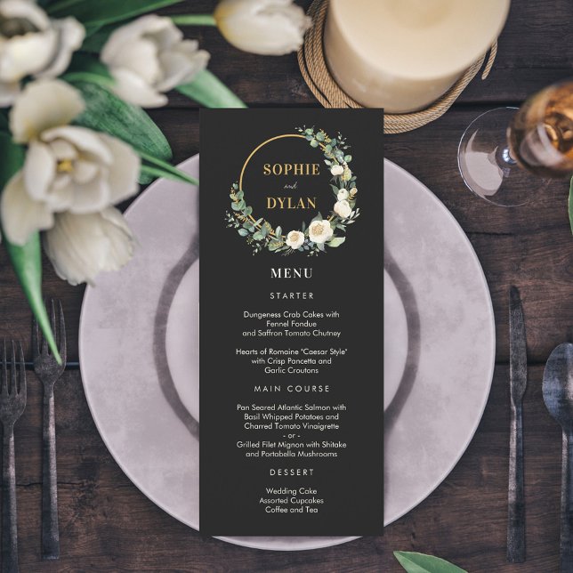 Carte de menu Mariage de couleurs à bouchon à fleu (Créateur téléchargé)