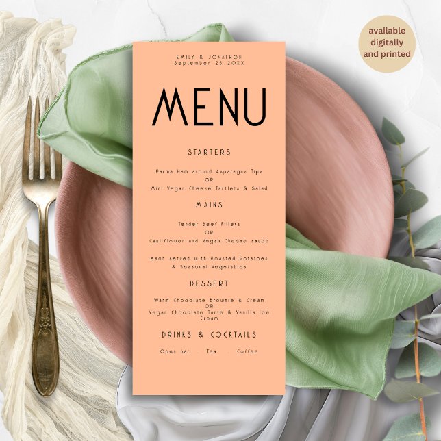Carte de menu Mariage de hachage de texte minimali (Créateur téléchargé)