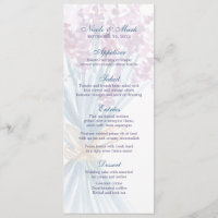 Carte de menu Mariage de la couleur d'eau
