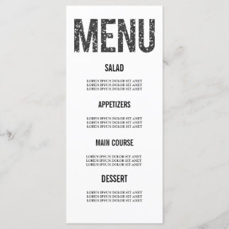 Carte de menu Mariage de typographie de Parties sc
