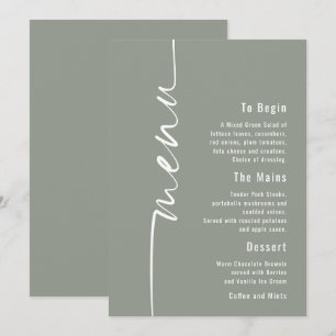 Carte de menu Mariage d'emplacement de calligraphi