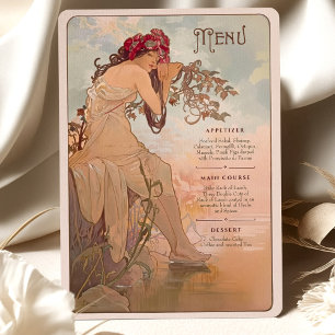 Carte de menu Mariage Dreamy Art Nouveau