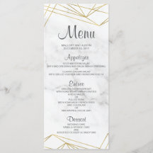 Carte de menu Mariage Elégant et Géométrique en ma