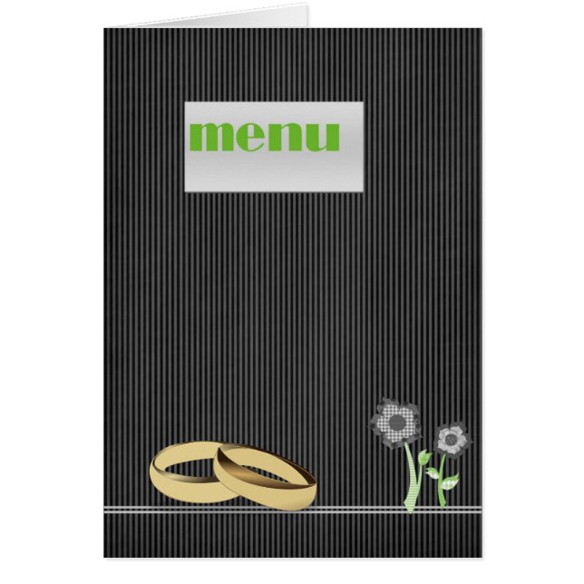 Carte de menu mariage élégante (Devant)